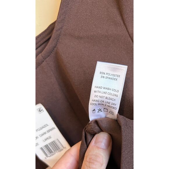 NEW! Sadie & Sage Square Neck Cropped Seamed Corset Knit Top Choc Brown L NWT - Picture 4 of 7